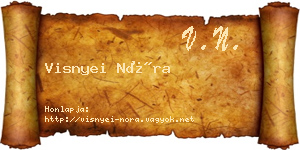 Visnyei Nóra névjegykártya